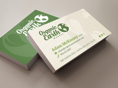 Organic Earth Market - Business Card brand design branding business card earth grocery store halifax health food market nova scotia organic supermarket typography