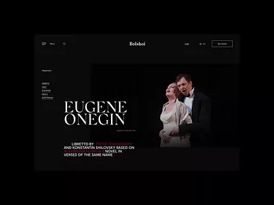 The Bolshoi Theatre. Eugene Onegin animation app branding design minimal photoshop typography ui ux web website