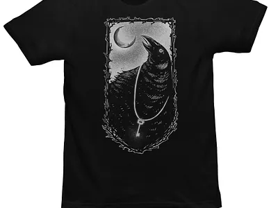 Available artwork band merch clothing design crow dark art dark artist dark illustration illustration key merch design moonlight raven sebrodbrick t shirt design