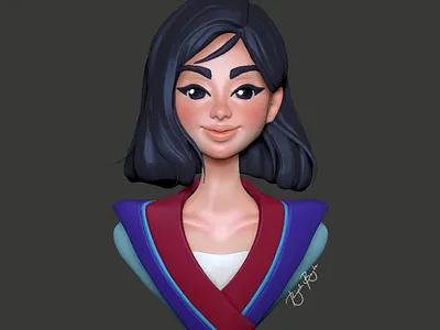 mulan 3d 3d art 3d artist 3d designer bahrain disney disney princess graphic designer mulan riyah baylon walt disney zbrush zbrush pixlogic