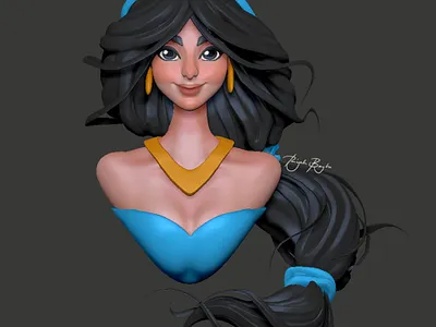 princess jasmine 3d 3d art 3d artist 3d designer 3d model aladdin disney disney princess dribbble illustration pixologic princess jasmine riyah baylon sculpt zbrush