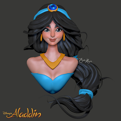 princess jasmine 3d 3d art 3d artist 3d designer 3d model aladdin disney disney princess dribbble illustration pixologic princess jasmine riyah baylon sculpt zbrush