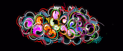 Abstract graffiti Shoker artwork design graffiti graffiti digital illustration lettering line style mural sketch typography