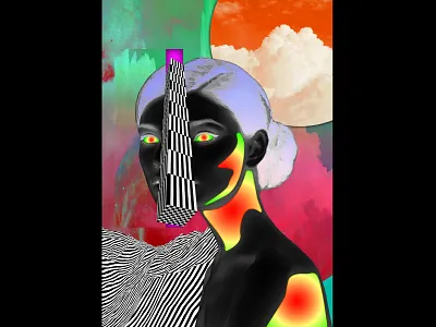 Transhumanism artwork creative design graphic illustration poster ui