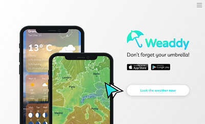 Weaddy: Weather App app cloud rain settings sun temperature time ui ux weather