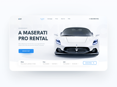 Maserati Rental - Concept automobile car concept design hero section landing landingpage maserati minimal rental ui webdesign website