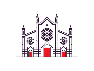 Church of St. Anthony of Padua, Istanbul church city design flat icon illustration istanbul line logo minimal vector