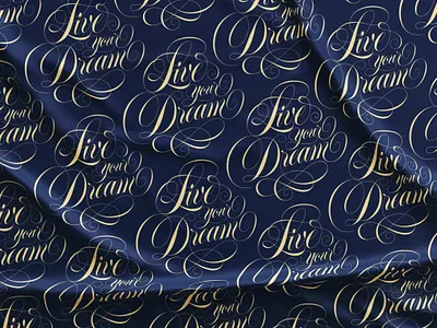 Live your Dream Pattern design dribbble handmade handmadelettering lettering pattern script spencerian typography