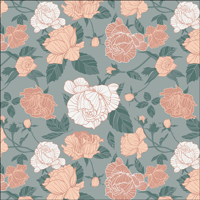 roses design illustration repeat pattern repeating pattern seamlesspattern surface pattern design vector art vector illustration