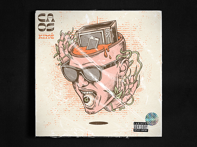 Kimé · Caos album album art album cover album cover design chaos chaotic cover cover art cover design face illustration illustration art media old fashioned old school oldschool tv vintage vintage design vintage illustration