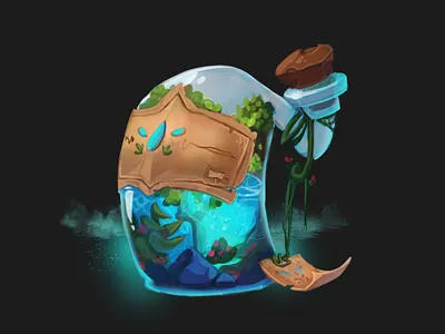 nature potion digital painting fantasy game art game artist game dev icon illustration magic