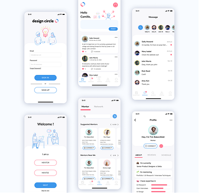 UI/UX Mentorship Mobile App branding message mobile mobile app product design simple ui ux