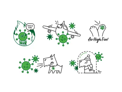 COVID-19 Stickers coronavirus covid covid 19 daftcode illustraion illustration art illustration design sticker stickers this is fine