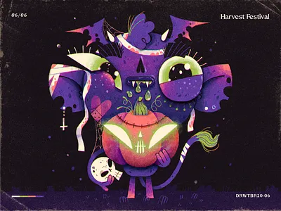 Drawtober 2020 | Prompt 06 — Harvest Festival art artwork bandage character character design creepy demon drawlloween drawtober halloween handmade harvest harvest festival illustration inktober pumpkin scary spooky