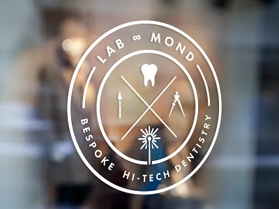 Lab at Mond logo branding dental emblem icons illustrations logo logo design branding logodesign round logo vector