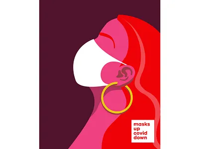 Masks Up Covid Down campaign color covid design flat illustration mask masks masksforamerica masksupcoviddown minimal