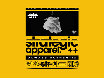 Strategic Apparel Merch Design apparel badge badgedesign brand design branding designer illustration merch merch design rose shirt skate strategic t shirt tee vanguard