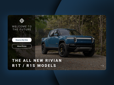 RIVIAN R1T / R1S app design blue future tech product design ux ui vector webdesign