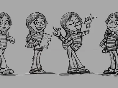 girl poses sketch design