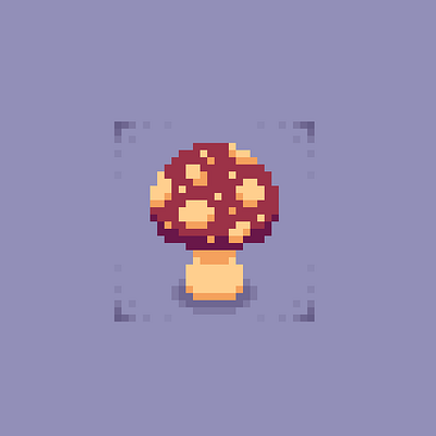 32x32 Mushroom illustration pixel art pixelart