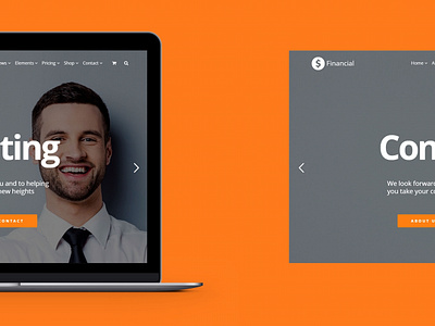 Financial WordPress Theme - Laptop View consulting design financial financial advisor financial app financial dashboard financial logo financial services page builder plugins responsive site builder template theme web design web development wordpress wordpress design wordpress development wordpress theme