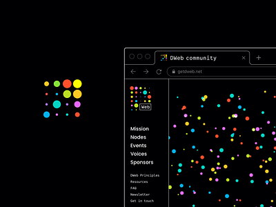 DWeb favicon colorful logo community branding dark theme decentralization dotted favicon icon design