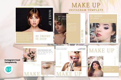 Instagram Feed Template - Make Up branding design fashion fashion brand graphicdesign instagram instagram post instagram story instagram template models
