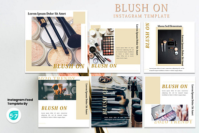 Instagram Feed Template - Blush On branding design fashion fashion brand graphicdesign instagram instagram post instagram story instagram template presentation