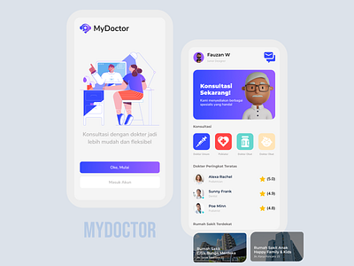 MyDoctor animation app design flat illustration mobile app design ui ux