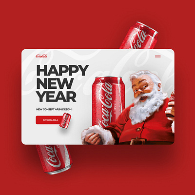 Happy New Year! coca cola design figma happy new year minimal photoshop santa clause ui ux uxui webdesign