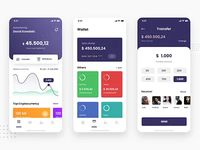 Bank App android taxi app app design apple application clean design illustration ios app login screen signup splash screen