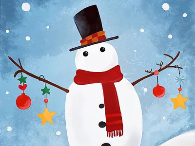 Snowman artwork design digitalart illustration poster