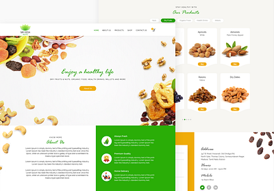 Nuts Website design development dry fruits website nuts website organic website design web website ui