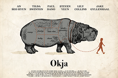 Okja alternative movie poster illustration movie poster photoshop