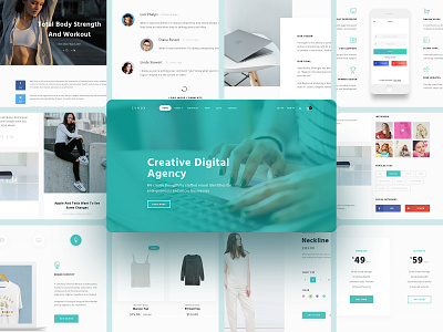 Zunox - Multipurpose UI Kit business clean ui creative design ecommerce minimal multipurpose portfolio psd template theme ui ui design uidesign uikit uiux ux web