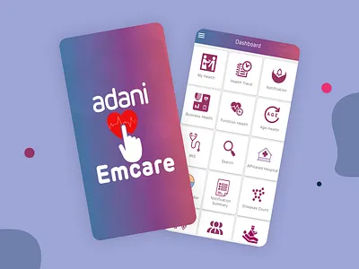 Adani Emcare Wellness Tracker adani adaniemcare adobe xd android design employee app healthapp ios medicalapp mobile app ui ux