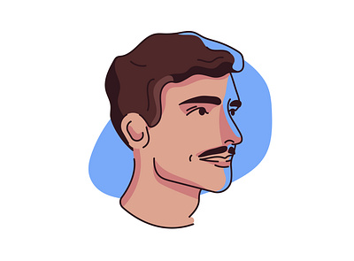 Autoportrait - Self-Portrait autoportrait blue design flat graphic head illustration minimalist modern person profile self portrait vector