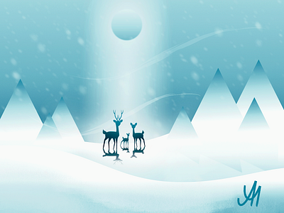 No.5 - The Deer Family affinity designer affinitydesigner deer design digital illustration digitalart dribbble family graphicdesign holiday illustration ipad rebound vector vectorart winter