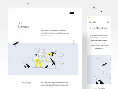 StarStudio - Our Servics (live) design illustrations landingpage ui uiux userinterfacedesign userinterfaces ux web webdesign
