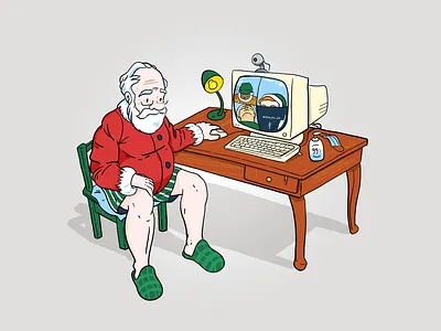 Have a good one everyone cartoon character christmas corona coronavirus covid19 drawing elves illustration illustrator rudolph santa zoom