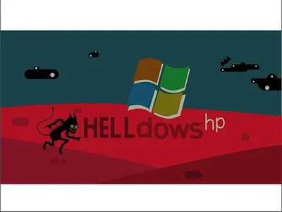 HeLLdows hp bat character creature demon hell hp illustration logo windows windows hp