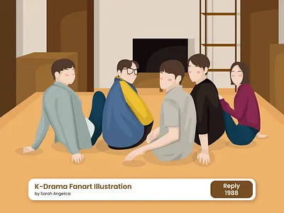 Korean Drama Fanart Illustration - Reply 1988 adobe illustrator artwork design fanart illustration illustration art illustration design trends 2020 kdrama korean reply1988 vector vector illustration vectorart