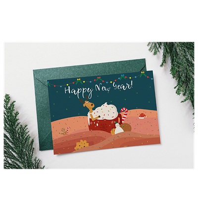 new year postcard card design illustration mockup mockup design mockups postcard design postcards vector