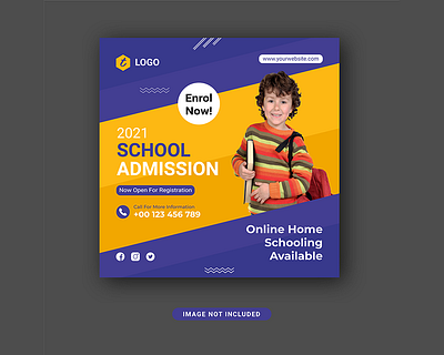 Back To School Facebook & Instagram Post Template abstract admission back back to school banner business design flyer illustration learn modern post poster promotion registration school flyer social study template vector