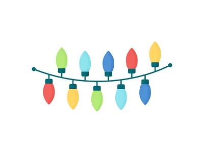 Day 360 - 366 Days of Illustration Challenge - MintSwift bulbs christmas christmas decoration christmas lights digital illustration fairy lights festive lights flat design flat illustration flatdesign illustration illustrations illustrator lights mintswift string lights string of lights vector vector illustration xmas