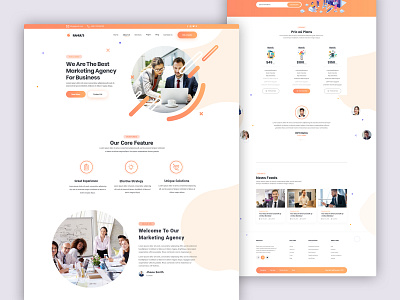 Marketing agency UI Template branding design graphic design landing page design landing page ui uidesign uiux designer uiuxdesign ux