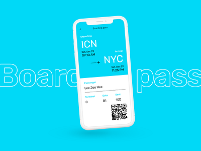 Boarding pass app blue dailyuichallenge design flat mobile mobile app mobile app design ui ux vector