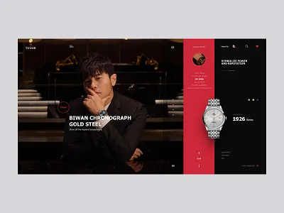 Tudor Watch # 帝陀手表 black branding design jaychou red ui watch web designer