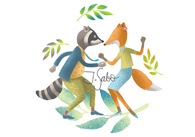 Let's Twist animals dancing animals illustrated character design characterdesign children book illustration childrens book childrens illustration flat design flat design flat illustration illustration illustrator photoshop