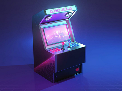 Arcade machine 80sgaming arcade arcaderender blender blendercycles conceptart gaming oldschoolgaming retrogames retrogaming videogames blender3d